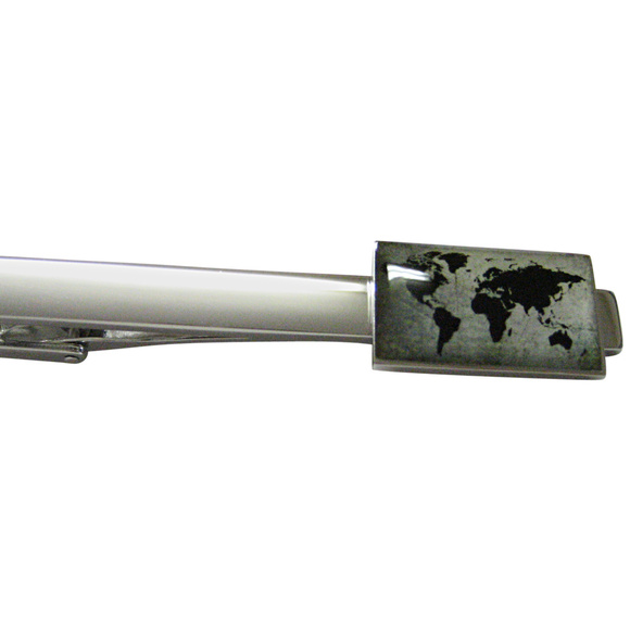 Rectangular World Map Square Tie Clip - Picture 1 of 2